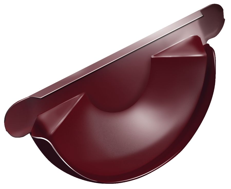 заглушка желоба grand line pu d125 мм, ral 3005 красное вино