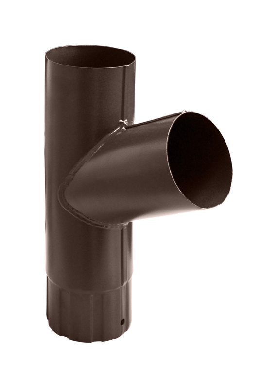 тройник трубы grand line pu matt d90 мм, ral 8017 коричневый матовый