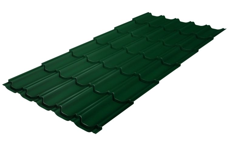 металлочерепица kvinta plus drap 0,45 мм полиэстер матовый текстурированный (pе), ral 6005 зеленый мох