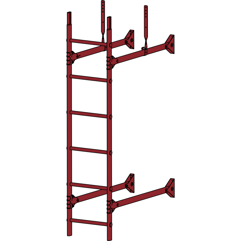 лестница стеновая roofsystems prestige 400, ral 3009 красная окись (1,2 м)