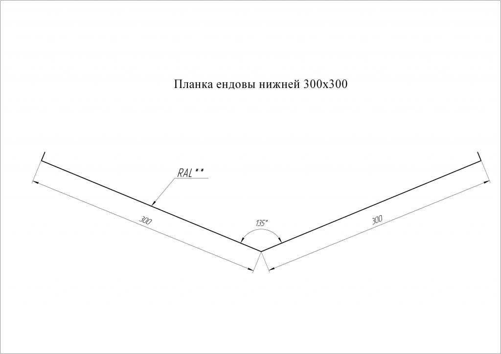планка ендовы нижней 300х300 мм grand line 0,45 мм полиэстер (pе), ral 7024 темно-серый, 2000 мм