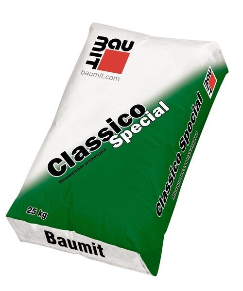 минеральная декоративная штукатурка baumit classico special k 2,0 мм "шуба" белая, 25 кг