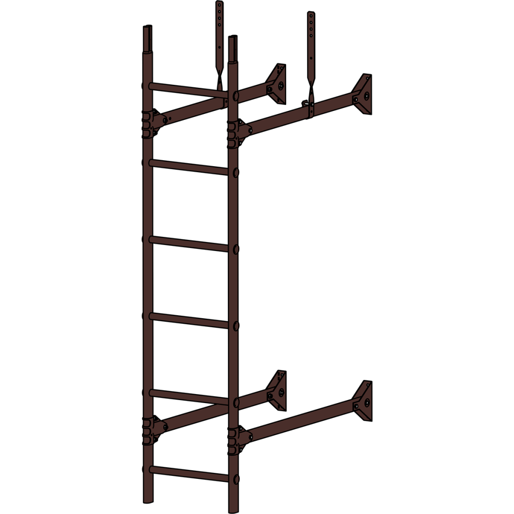 лестница стеновая roofsystems prestige 400, ral 8017 коричневый (1,8 м)