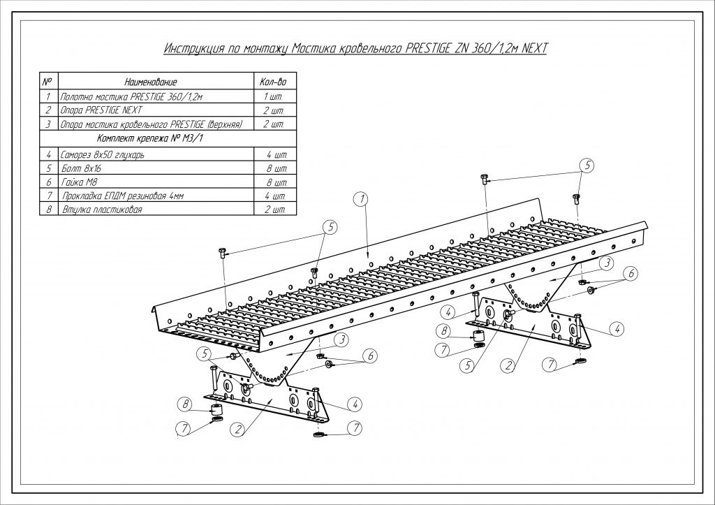 Мостик кровельный roofsystems prestige 360 next универсальный, ral (1,2 м)