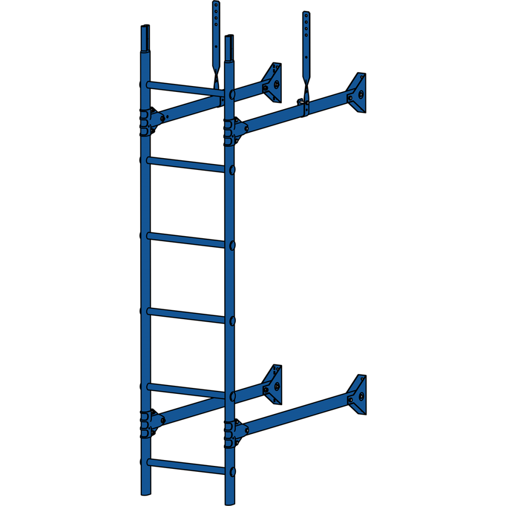 лестница стеновая roofsystems prestige 400, ral 5005 сигнально-синий (3 м)
