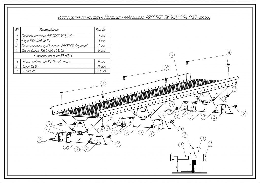 Мостик кровельный roofsystems prestige 360 click Фальц для фальцевой кровли, ral (2,5 м)