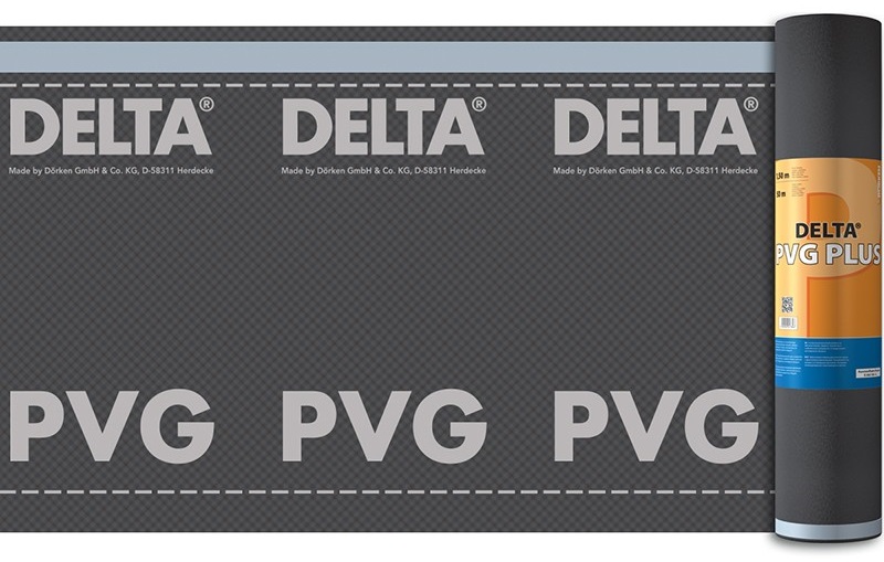 гидро-пароизоляционная пленка delta pvg plus 150 гр/м2 с клеевой полосой (75 м2)