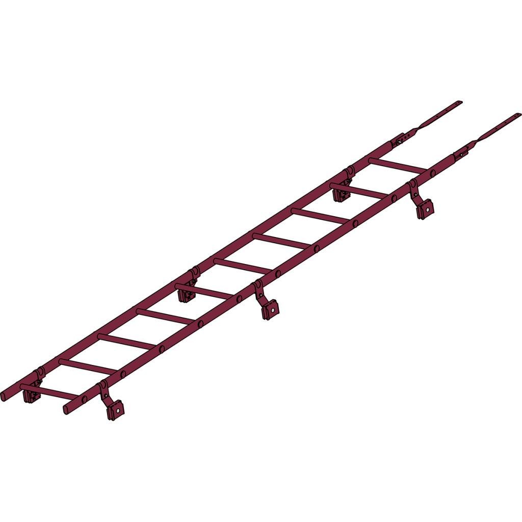 лестница кровельная roofsystems prestige 400 фальц для фальцевой кровли, ral 3005 красное вино (3 м)