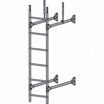 лестница стеновая roofsystems prestige 400, ral 7004 серый (3 м)