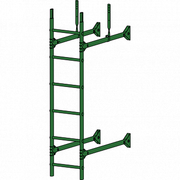 лестница стеновая roofsystems prestige 400, ral 6002 зеленый лист (1,8 м)