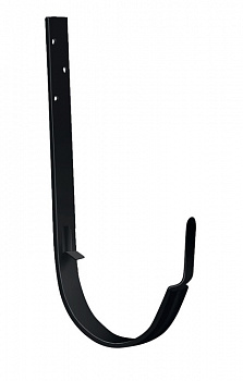 Крюк крепления желоба длинный grand line pe matt d125 мм, ral 9005 черный матовый