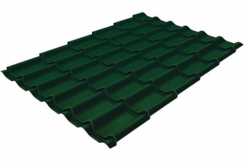 металлочерепица classic drap 0,45 мм полиэстер матовый текстурированный (ре), ral 6005 зеленый мох