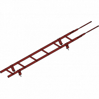 лестница кровельная roofsystems prestige 400 универсальная, ral 3009 красная окись (1,8 м)