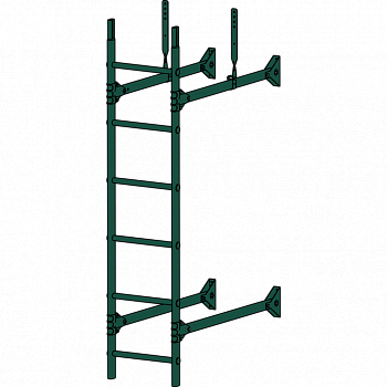 лестница стеновая roofsystems prestige 400, ral 6005 зеленый мох (3 м)