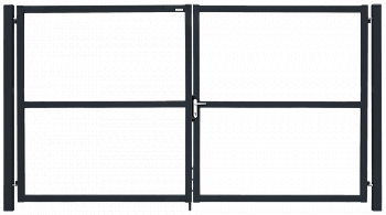 Ворота распашные grand line colority zinc lock с полимерным покрытием 2,0х3,5 м, ral 7024