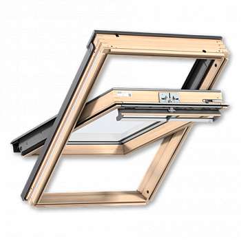 мансардное окно velux woodline дизайн gll 1061 (ручка сверху, 2 камеры), 78х118 см