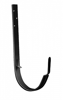 Крюк крепления желоба длинный grand line pu d125 мм, ral 9005 черный