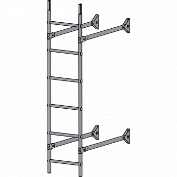лестница стеновая roofsystems elite 400, ral 7004 серый (1,8 м)