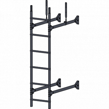 лестница стеновая roofsystems prestige 400, ral 7024 серый графит (3 м)