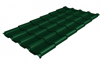 металлочерепица kamea drap st 0,45 мм полиэстер матовый текстурированный (ре), ral 6005 зеленый мох